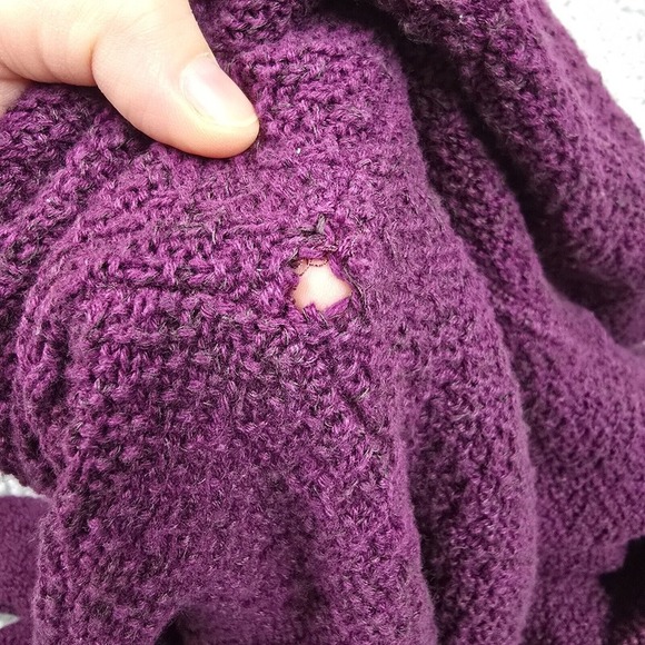 Margaret Winters Cowl Neck Sweater Womens XS Purple Cozy Textured Knit Layer - Picture 9 of 13
